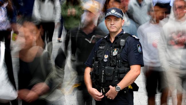 Senior Sergeant Chris Tritton in Brisbane’s CBD