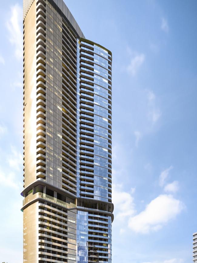 An artist's impression of the 53-storey Dorsett tower at The Star Gold Coast.