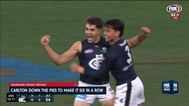 Carlton downs Pies to go six straight