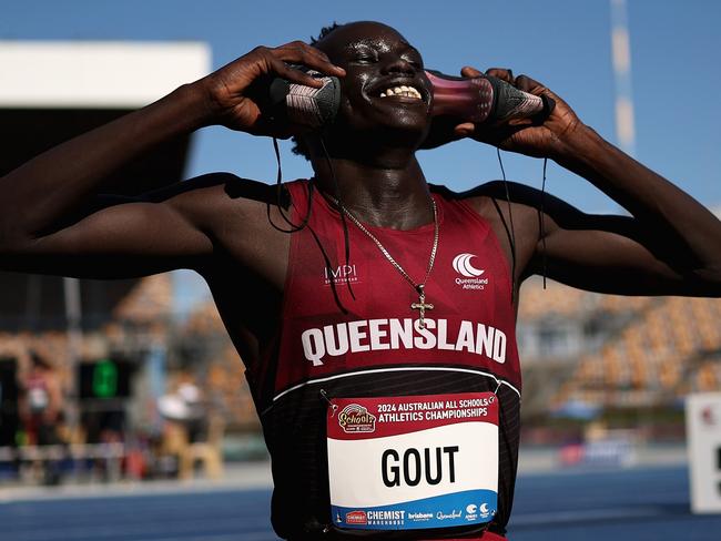 Gout Gout won the under-18s 100m. Picture: Cameron Spencer/Getty Images