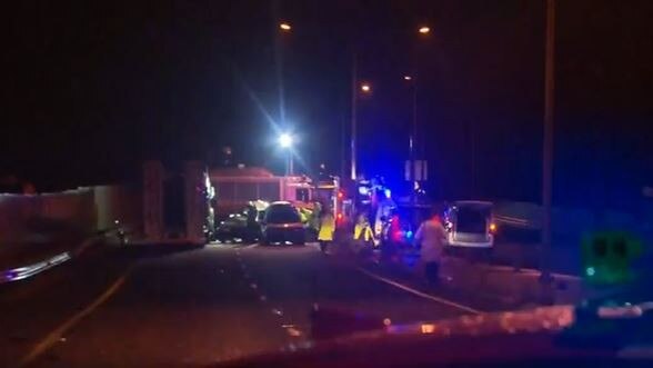 Four people have died in a crash on the New England Highway near Stanthorpe. Picture: 9 News