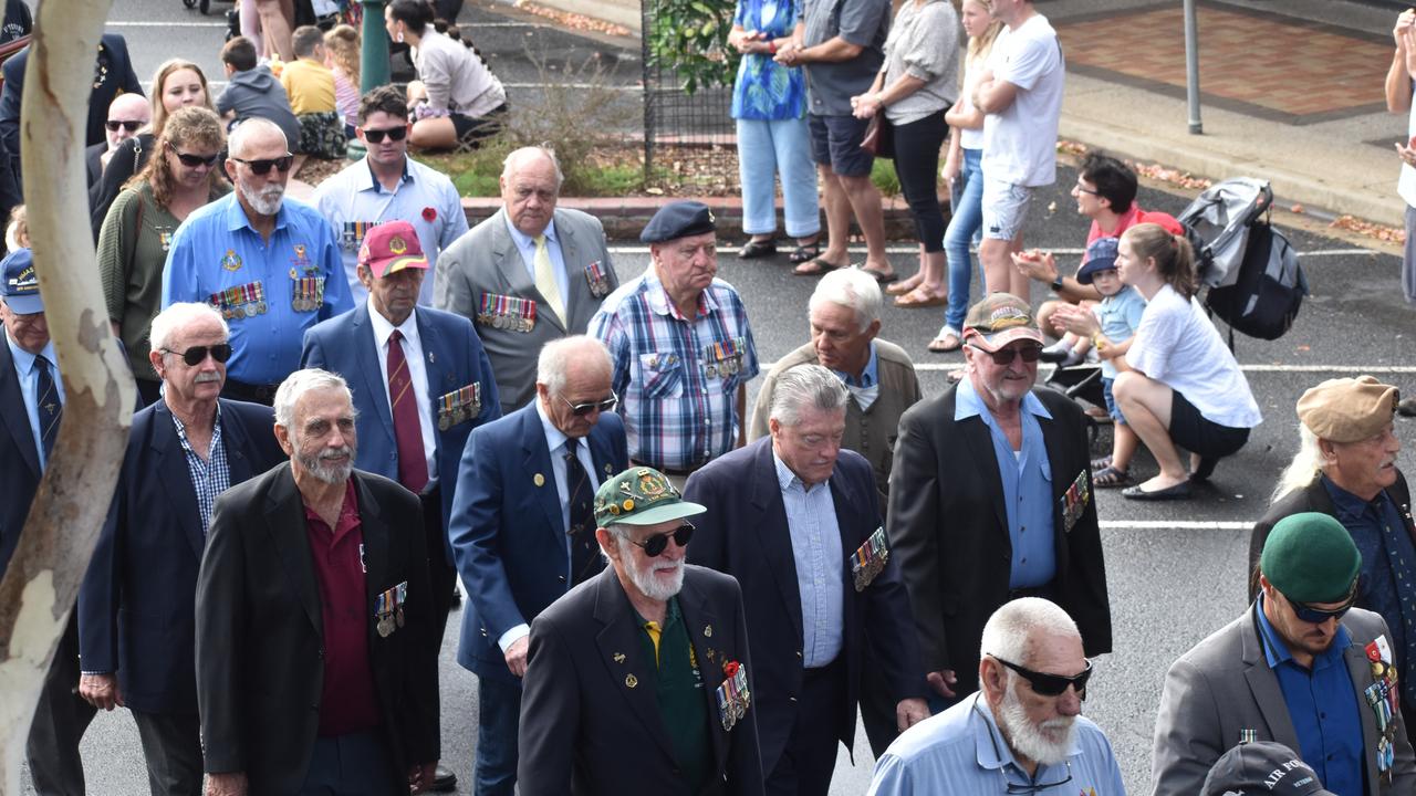 Veterans march in the Bundaberg city parade.