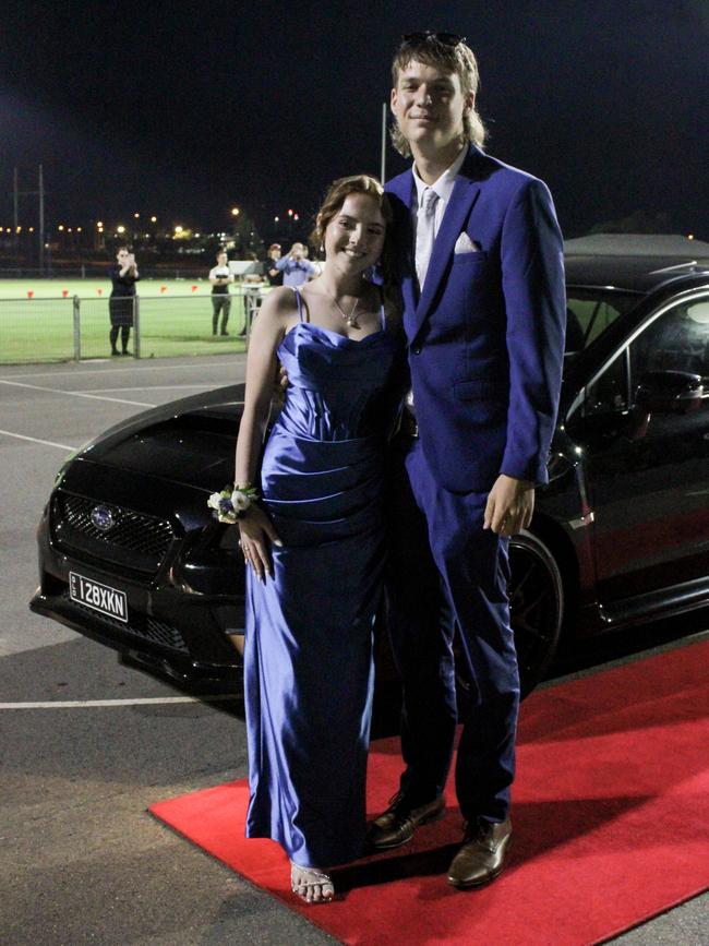 Nellie Petrosjanova and Joshua Burg at the 2023 Kepnock State High School formal.