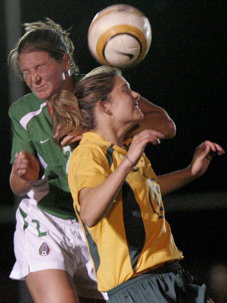 Kate Gill (R) played 86 games for Australia. Picture: AP