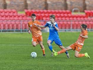 BACK ON DECK: The return of player Daniel Weber (right) from injury will give the South West Queensland Thunder another attacking option. Picture: Kevin Farmer