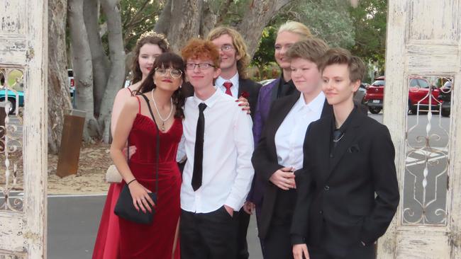 A group of students arrived in style in a limousine at the Hervey Bay State High School formal.