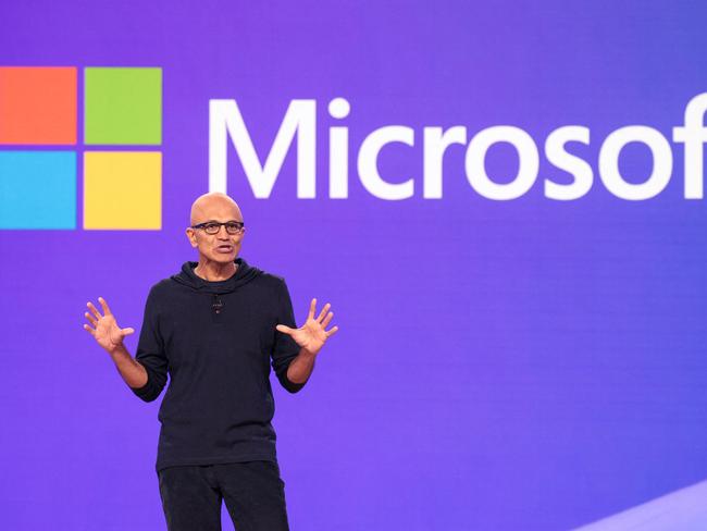 Microsoft CEO Satya Nadella speaks during the Microsoft Build conference at Microsoft headquarters in Redmond, Washington, on May 21, 2024. (Photo by Jason Redmond / AFP)