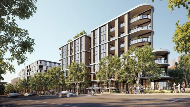 Artist impressions of plans for 598 apartments on 164-170 Croatia Ave, Edmondson Park.