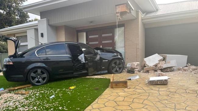 Hoons crashed into a Lyndhurst home and fled the scene. Picture: Supplied