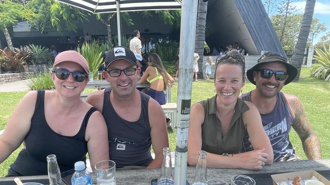 Kelly, Dave, Carina and Scott at the Sandstone Point Hotel on Australia Day. Picture: Aaron Goodwin