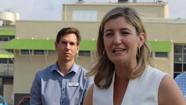 Health Minister Shannon Fentiman (right) backed Bundaberg MP Tom Smith (left) and his call for better processing of PTSS applications.