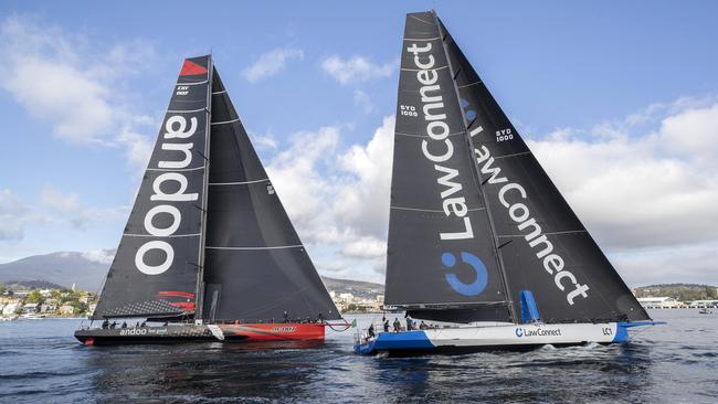 LawConnect wins the 2023 Rolex Sydney Hobart yacht race after a close finish with 2nd place Andoo Comanche. Picture: Chris Kidd