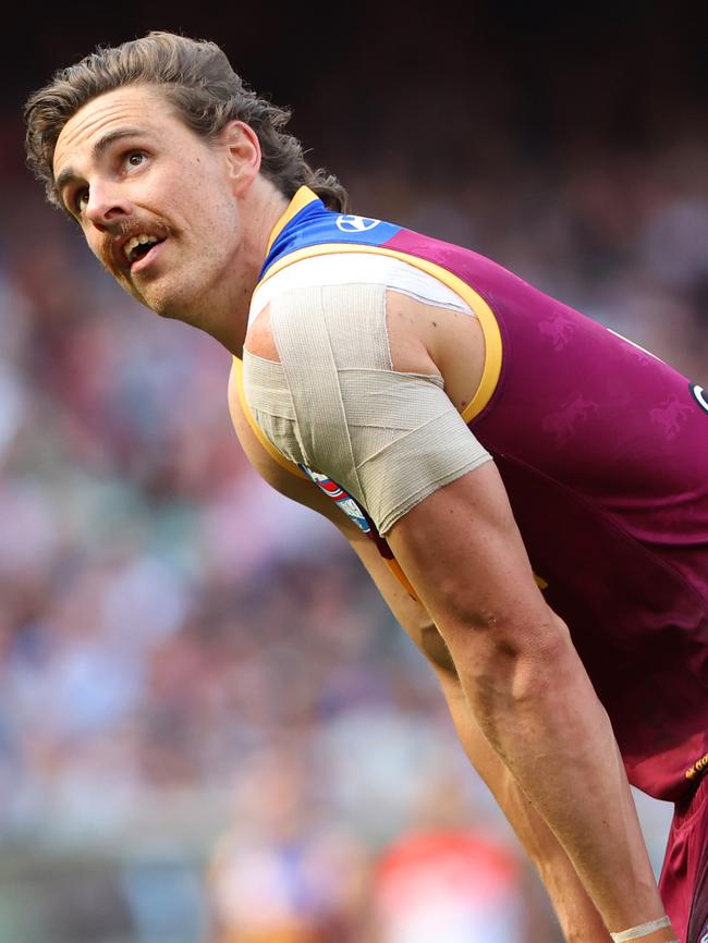 Losing Joe Daniher will be a huge blow for the Lions. Picture: Lachie Millard