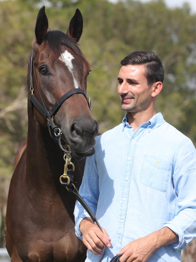 Trainer Michael Costa and Malahide at Bundall. Picture Glenn Hampson