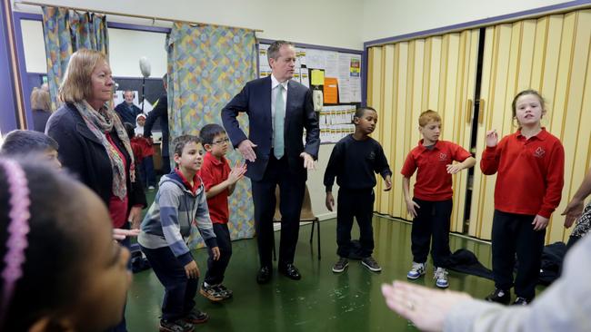 Leader of the Opposition, Labor MP Bill Shorten, visits the Furlong Park School for Deaf Children, in Sunshine, Melbourne.