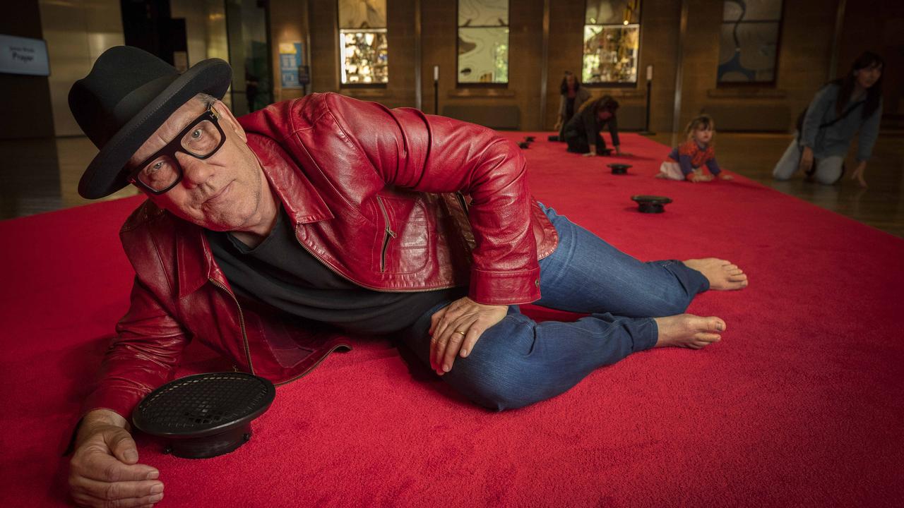 Mona Foma artistic director Brian Ritchie at the exhibition titled Prayer by James Webb at the Tasmanian Museum and Art Gallery. Picture: Chris Kidd