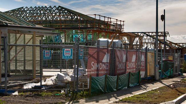 Construction pictures in the ‘Jacaranda Gardens’ development in North Kellyville. Picture: AAP Image/Julian Andrews