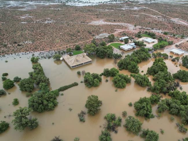 Rawlinna Station has been cut off by the floods. Picture: Facebook.