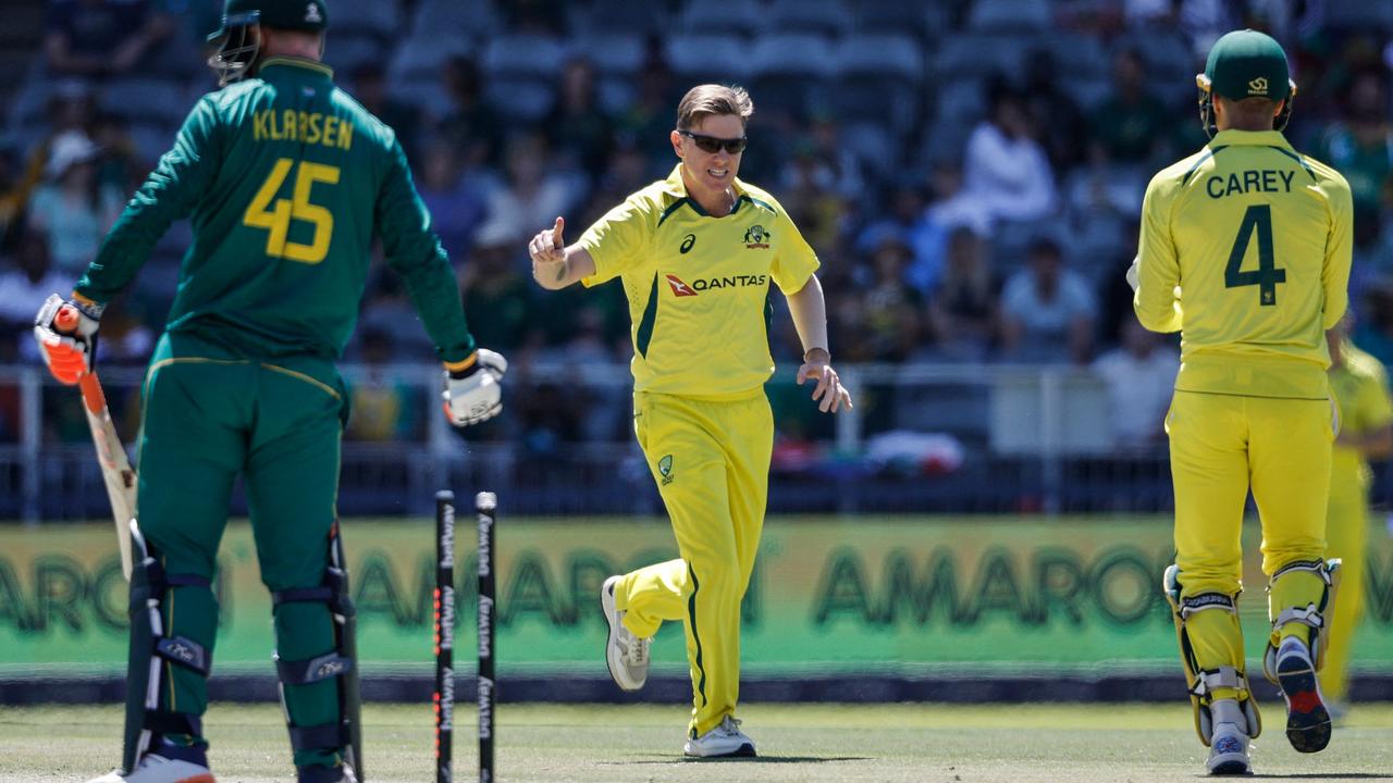 Zampa was still a wicket-taker in South Africa despite his record smashing. Picture: Phill Magakoe / AFP