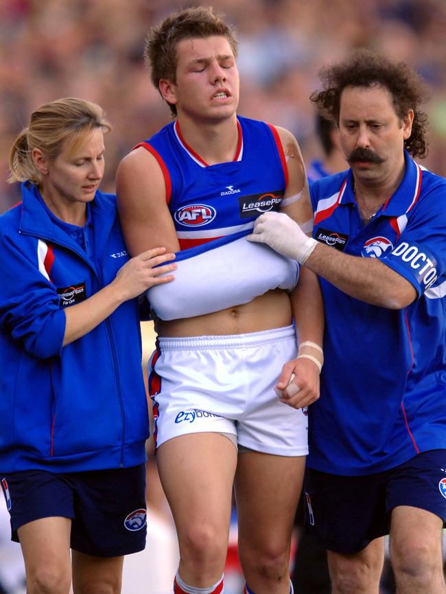 Shaun Higgins injured his elbow in 2006.