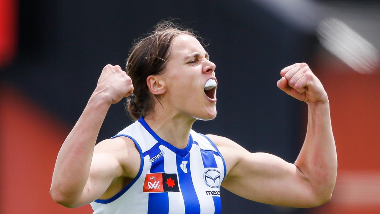 North Melbourne star Jasmine Garner has won the AFLCA Player of the Year award for 2023. Picture: Dylan Burns / Getty Images