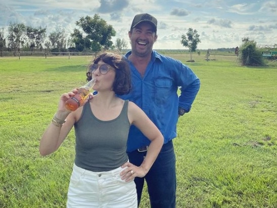 Zoe Foster-Blake with NT croc wrangler Matt Wright. Picture: Instagram/Hamish Blake