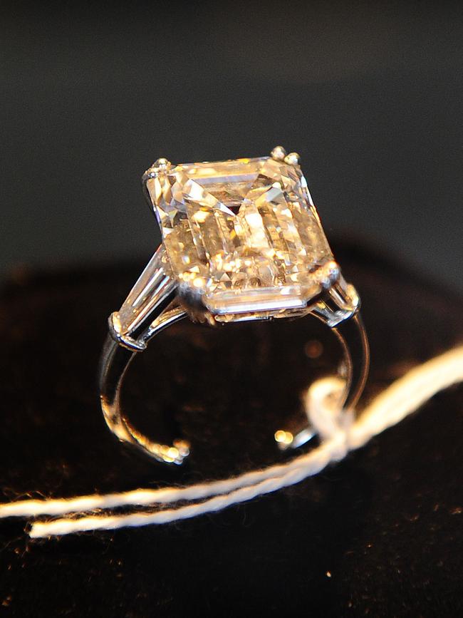 10.54 carat diamond ring, which belonged to Madoff. Picture: AFP Photo