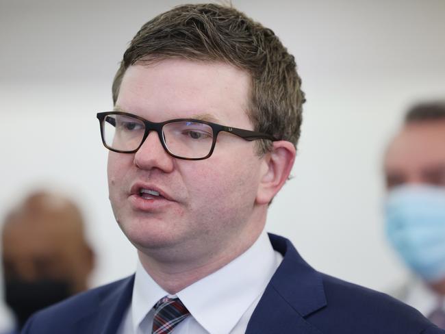 ADELAIDE, AUSTRALIA - NewsWire Photos July 27 2022: South Australian Health Minister Chris Picton speaks to the media during the opening of a new respiratory clinic in Kilkenny, Adelaide. NCA NewsWire / David Mariuz