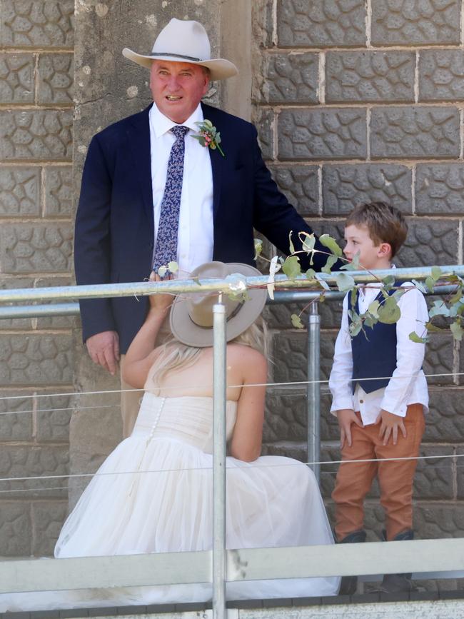 Ms Campion at one stage knelt down to talk to a small child. Picture: NCA NewsWire / Ben McDonald