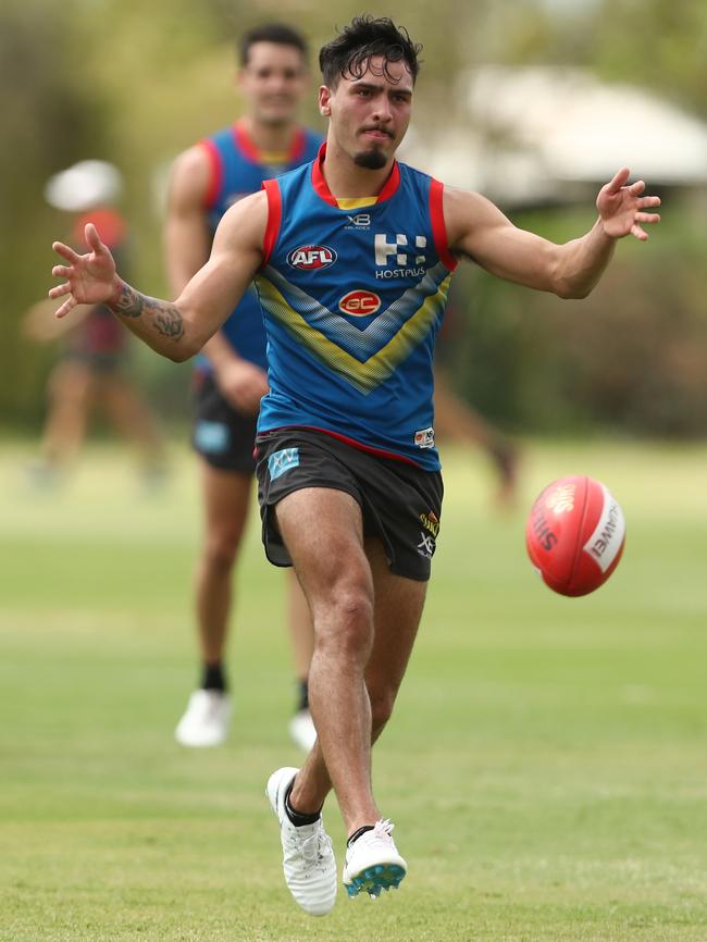  Izak Rankine before injuring his hamstring at the weekend. Picture: Chris Hyde/Getty Images