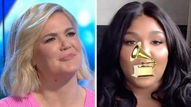 Lizzo dropped the F-bomb up to a dozen times during her interview with Sarah Harris on The Project.