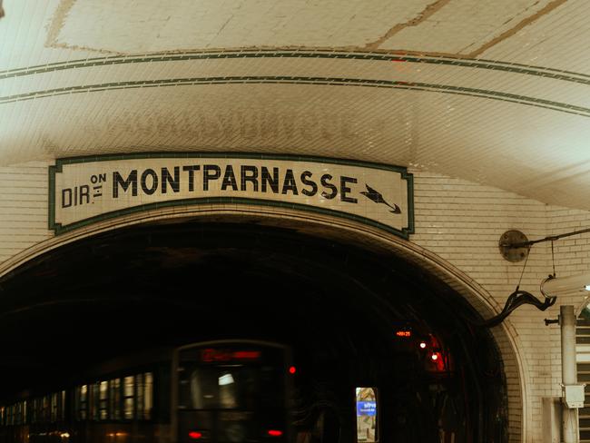 Paris, France - May 20, 2023: Line A of Paris Métro, directed to Montparnasse. The Paris Métro (French: Métro de Paris, short for Métropolitain) is a rapid transit system in the Paris metropolitan area, France. A symbol of the city, it is known for its density within the capital's territorial limits, uniform architecture and unique entrances influenced by Art Nouveau. The system is 226.9 kilometres (141.0 mi) long, mostly underground. Line A would join Montmartre to Montparnasse as an additional north–south line to the west of Line 4.