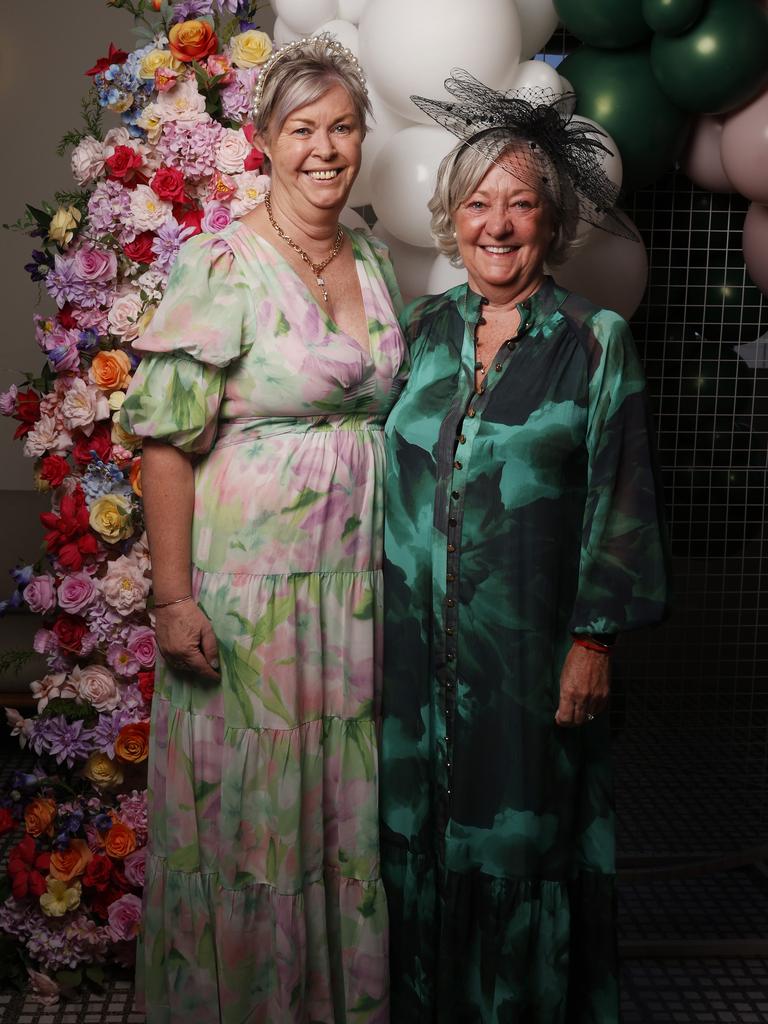 Lynn Batge and Julie Canton. Melbourne Cup event at Franklin Wharf as a fundraiser for charity Variety. Picture: Nikki Davis-Jones