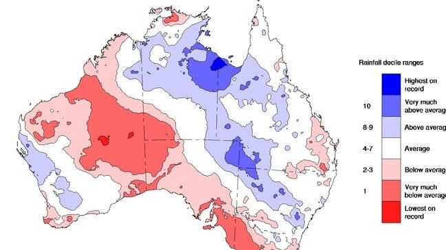 February rainfall data: Picture: Bureau of Meteorology