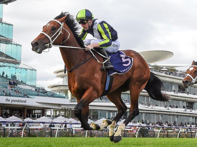 Epimeles wins the Anzac Day Stakes at Flemington in April. Picture: Reg Ryan/Racing Photos via Getty Images