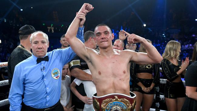 Tim Tszyu is set to unify the light welterweight division in 2024. Picture: Bradley Kanaris/Getty Images