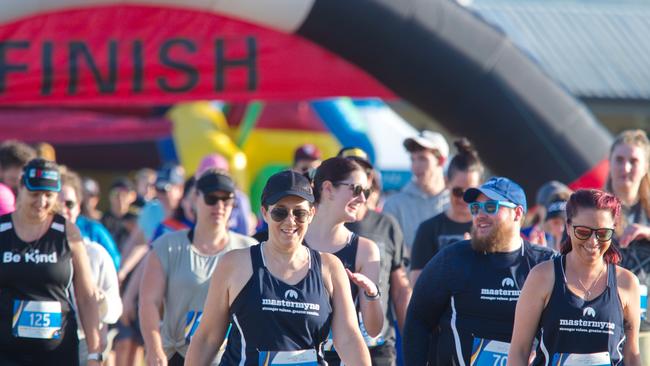 Sharlene Briggs,Hannah Holden, David Reitano and Fiona Masters take the fun approach to the 5km in support of Run for MI Life. October 17, 2021 Picture: Marty Strecker