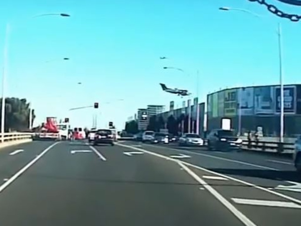 Dashcam footage captured the plane moments before it crashed into the Essendon DFO centre.