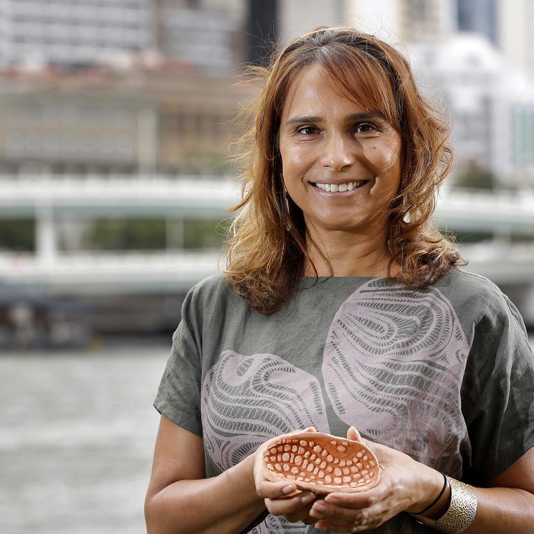 Delvene Cockatoo-Collins. NOW: Delvene is a renowned First Peoples artist and a proud Nunukul, Ngugi and Goenpul woman from South East Queensland. Her artwork is committed to telling and preserving her culture and history. In 2012 she established a Minjerribah-based youth arts group. (AAP Image/Josh Woning)