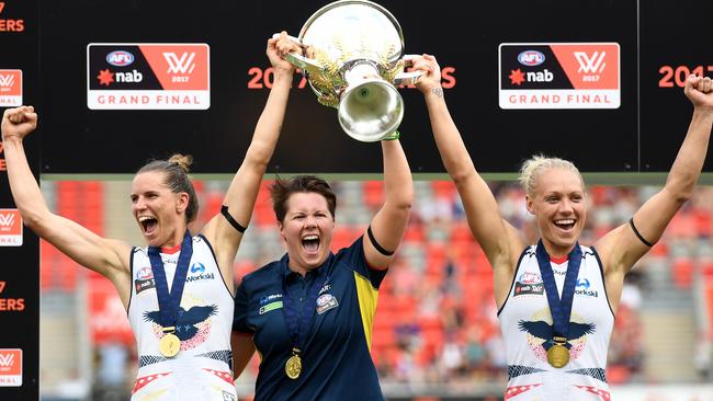 Even after cracking the premiership mountain in the AFLW, Crows coach Bec Goddard is still wanting to learn from the best — including the Australian coaches, Chris Scott and Ross Lyon, at the International Rules AFL-Gaelic series in Adelaide this weekend. Picture: Dan Peled.