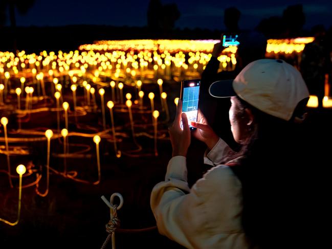 The Red CentreÃ¢â¬â¢s internationally acclaimed art installation, Field of Light, has undergone a significant refurbishment and been extended until at least April 2027, Ayers Rock Resort has announced. Picture: Supplied