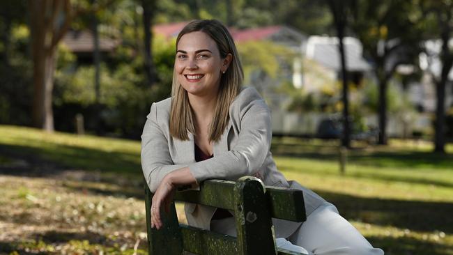 Barrister Maggie Forrest, in the suburb of Bardon, is the LNP’s great hope to win back the blue-ribbon Brisbane seat of Ryan from the Greens, after the progressive minor party won three federal seats in Queensland at the last federal election. Picture: Lyndon Mechielsen