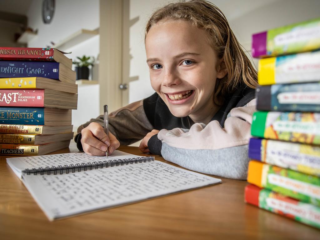 Funny books rule for Aussie kids. The top 50 most popular kids's fiction books of the past decade have been revealed - and they are dominated by laugh-out-loud, cheeky reads. Grade four student Natalie Morgan (11) is a fan of funny books.Natalie writes her own story for the Kids News Short Story Competition. Picture: Jake Nowakowski