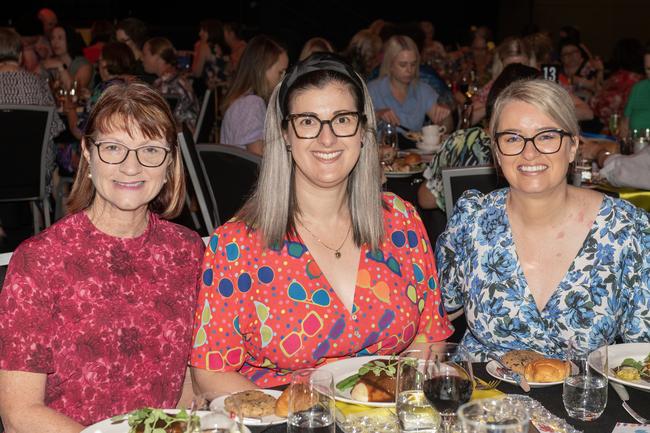 Selina Rogers, Kelly Menzies and Rebecca Vella at the Zonta Club of Mackay Inc International Women's Day Luncheon at the MECC Sunday March 5 2023 Picture: Michaela Harlow