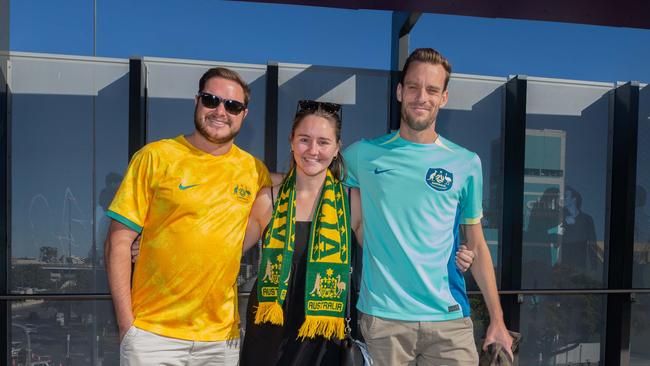 Fans ahead of the World Cup Matilda's v Sweden match at Suncorp Stadium. Photo - Stephen Archer