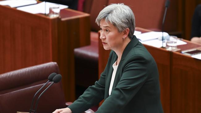 Foreign Minister Penny Wong during for Question Time at Parliament House in Canberra. Picture: NCA NewsWire/Martin Ollman