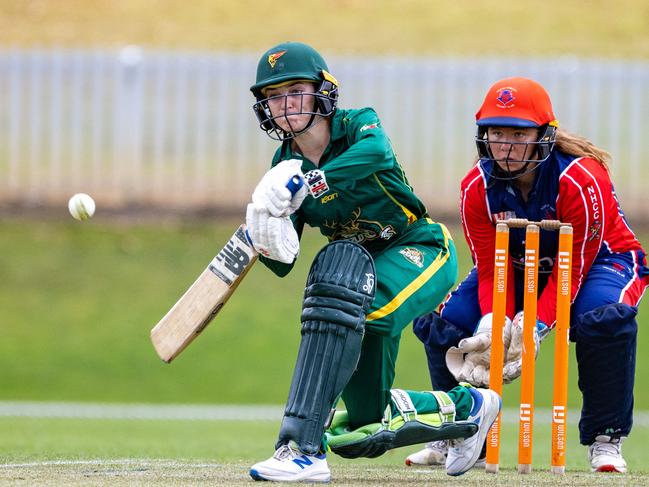 New Town all rounder Bethany Lane has been the shining light for the club this One Day tournament. Picture: Linda Higginson / Cricket Tasmania