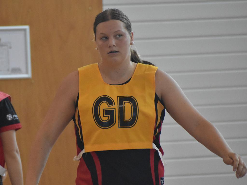 Former Australian Diamonds star Sharni Norder running coaching clinics for Rockhampton Grammar School netball teams, Saturday, March 11, 2023.