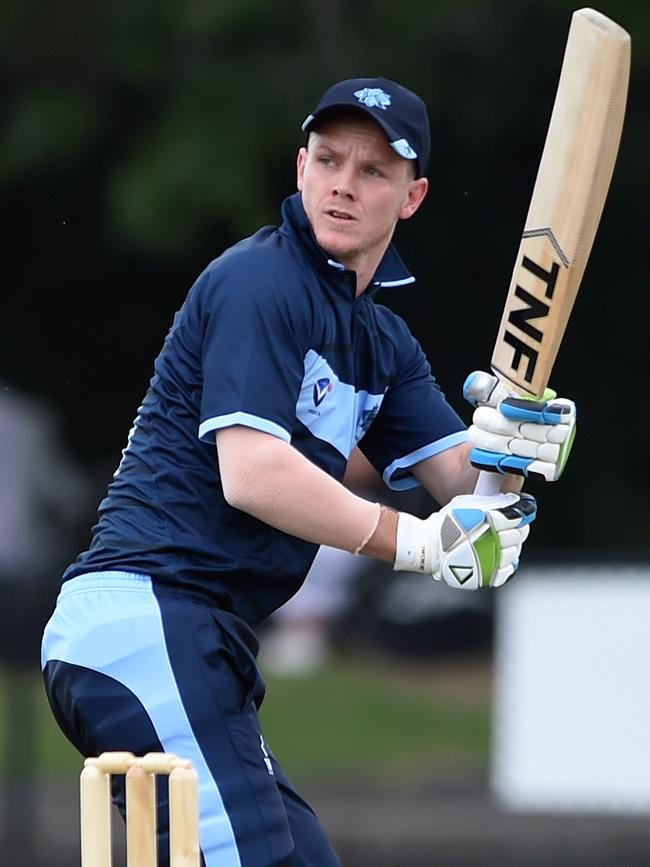 Andrew Chalkley in action for Kew. Picture: Steve Tanner