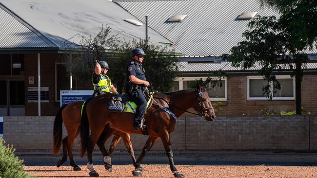 Police patrols at the streets of Alice Springs. Picture: Pema Tamang Pakhrin